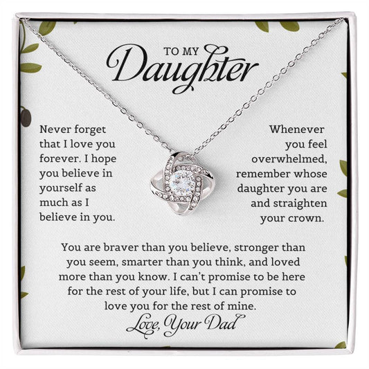 To My Daughter | Unbreakable Bond | Love Knot Necklace