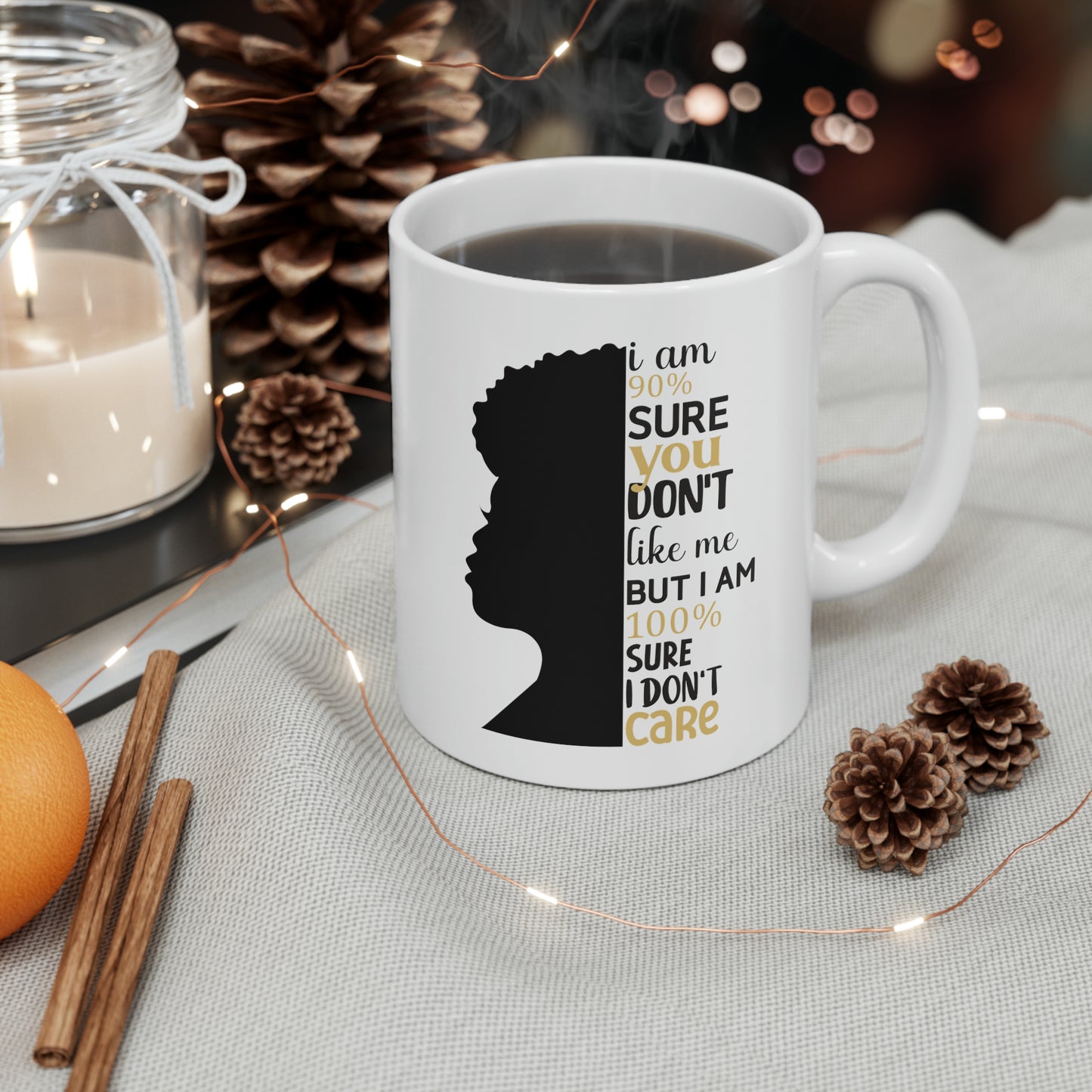 I Don't Care Ceramic Mug, 11oz | Gift For Her